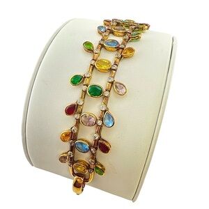 Vintage Multicolor Stone Precious Gold Bracelet